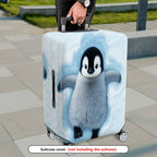 1-Piece Cute Penguin Snow Winter Travel  Suitcase Luggage Cover, Stretch Protective Sleeve
