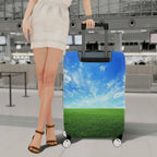 1-Piece Blue Sky Green Field Nature Scenic Landscape  Suitcase Luggage Cover, Stretch Protective Sleeve