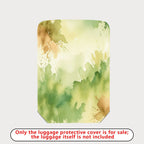 1-Piece Abstract Nature Green Watercolor Painting  Suitcase Luggage Cover, Stretch Protective Sleeve
