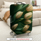 1-Piece Floral Nature Tulip Elegant Raindrop Garden  Suitcase Luggage Cover, Stretch Protective Sleeve