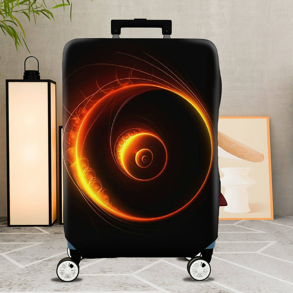 1-Piece Spiral Cosmic Abstract Vibrant Colorful Luminous  Suitcase Luggage Cover, Stretch Protective Sleeve
