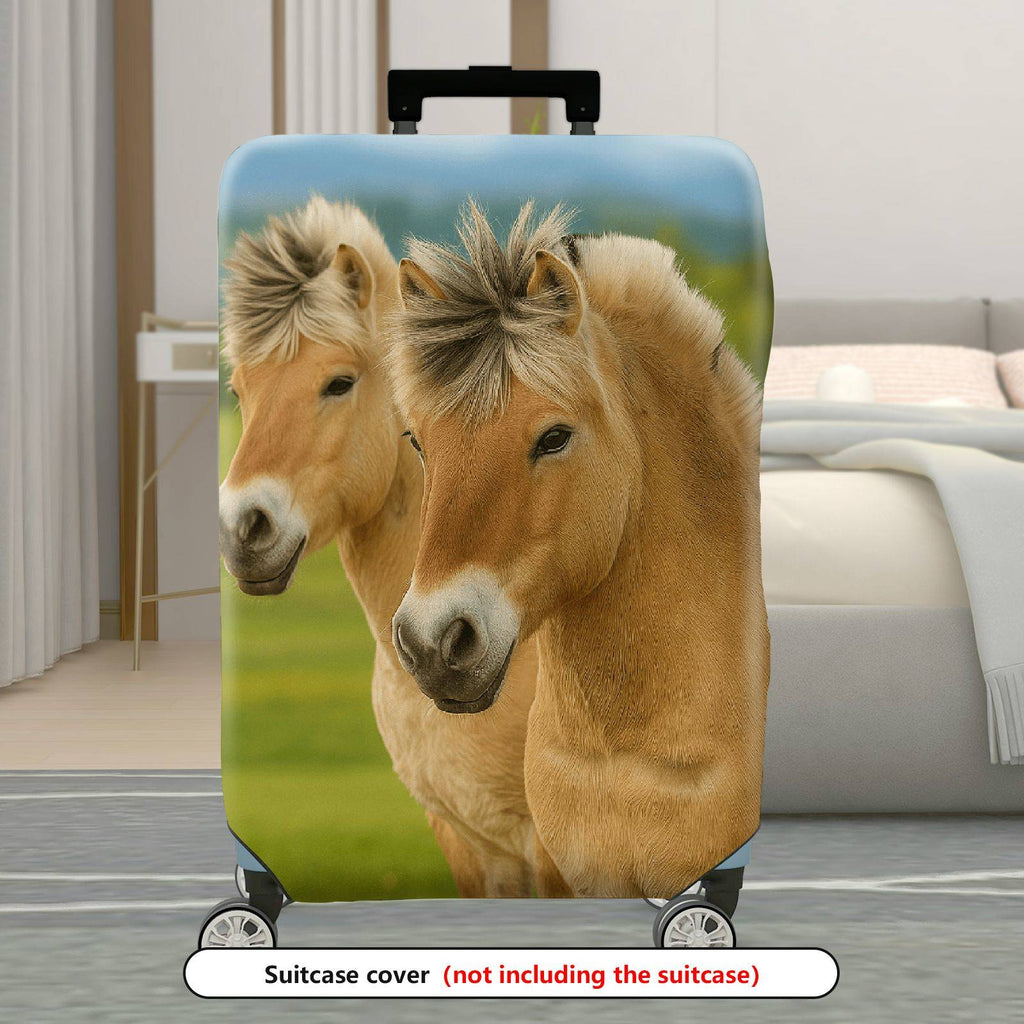 1-Piece Horse Nature Landscape Animal Wildlife Green  Suitcase Luggage Cover, Stretch Protective Sleeve