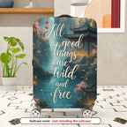 1-Piece Scenic Oriental Ink Landscape Calligraphy Lanterns Inspiration  Suitcase Luggage Cover, Stretch Protective Sleeve