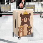 1-Piece Cute Bear Family Crown  Animal Travel  Suitcase Luggage Cover, Stretch Protective Sleeve