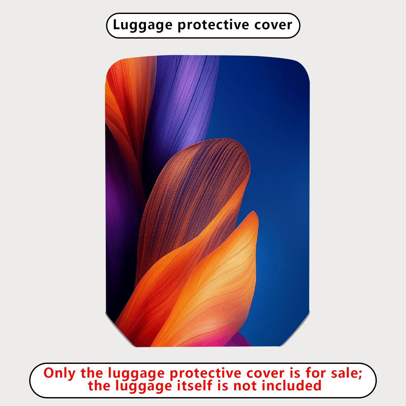 1-Piece Abstract Colorful Vibrant Floral Artistic Luggage  Suitcase Luggage Cover, Stretch Protective Sleeve