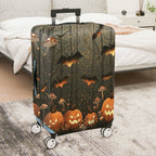 1-Piece Halloween Pumpkin Bat Forest Night Holiday  Suitcase Luggage Cover, Stretch Protective Sleeve