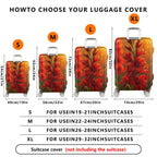 1-Piece Red Floral Sunset Dewy Glow Elegant Artistic  Suitcase Luggage Cover, Stretch Protective Sleeve