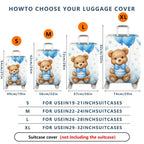 1-Piece Cute Bear Blue Balloon Stars Clouds Butterfly  Suitcase Luggage Cover, Stretch Protective Sleeve