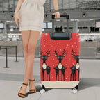 1-Piece Reindeer Snowflake Winter Red Cute Holiday  Suitcase Luggage Cover, Stretch Protective Sleeve