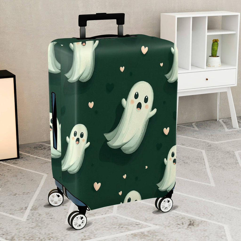 1-Piece Ghost Heart Cute Fun Unique Spooky  Suitcase Luggage Cover, Stretch Protective Sleeve