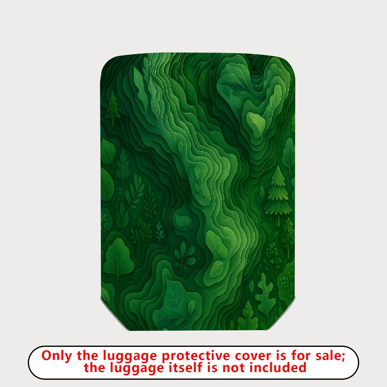 1-Piece Green Forest Nature Wilderness Topographic Landscape  Suitcase Luggage Cover, Stretch Protective Sleeve