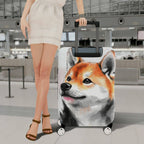 1-Piece Animal Art Abstract Creative Fox  Suitcase Luggage Cover, Stretch Protective Sleeve