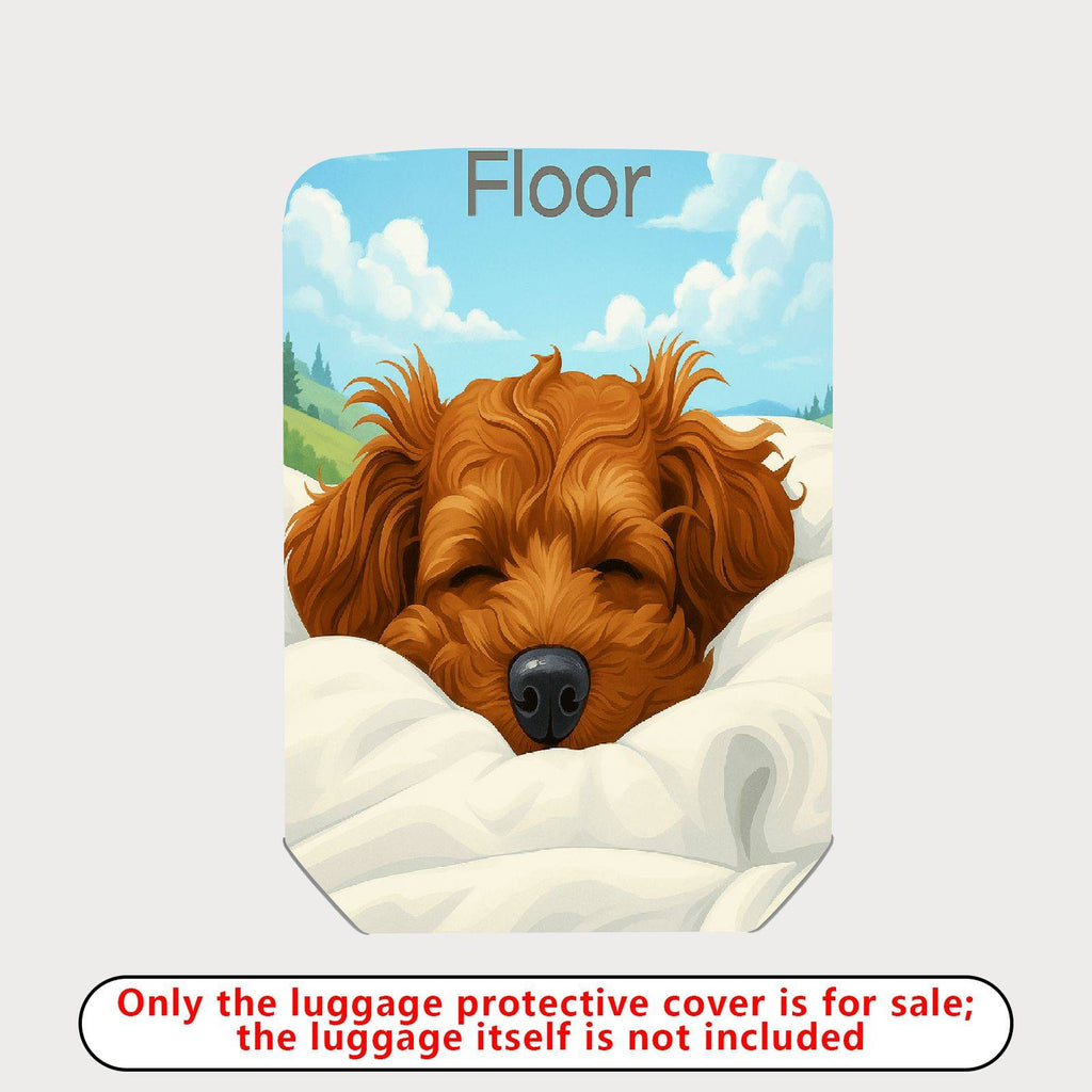 1-Piece Dog Sleeping Clouds Fun Cute Cozy  Suitcase Luggage Cover, Stretch Protective Sleeve