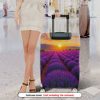 1-Piece Lavender Sunset Field Nature Art Landscape Scenery  Suitcase Luggage Cover, Stretch Protective Sleeve