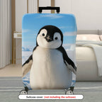 1-Piece Cute Penguin Arctic Winter Blue Sky Snow  Suitcase Luggage Cover, Stretch Protective Sleeve