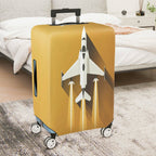 1-Piece Airplane Jet Yellow Modern Stylish Aviation  Suitcase Luggage Cover, Stretch Protective Sleeve