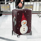 1-Piece Snowman Winter Festive Holiday Cheer  Suitcase Luggage Cover, Stretch Protective Sleeve
