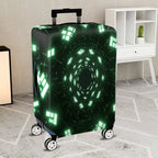 1-Piece Geometric Futuristic  Abstract Digital Matrix  Suitcase Luggage Cover, Stretch Protective Sleeve