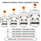 1-Piece Cute Panda  Hello Printed  Suitcase Luggage Cover, Stretch Protective Sleeve
