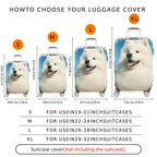 1-Piece Dog Animal Fluffy Cute Nature Smiling  Suitcase Luggage Cover, Stretch Protective Sleeve