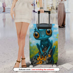 1-Piece Blue Frog Forest Nature  Cute Animal  Suitcase Luggage Cover, Stretch Protective Sleeve