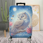 1-Piece Owl Moonlight Garden Floral Dream Fantasy  Suitcase Luggage Cover, Stretch Protective Sleeve