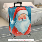 1-Piece Santa Claus Christmas Winter Snow Holiday  Suitcase Luggage Cover, Stretch Protective Sleeve