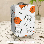 1-Piece Animal Pattern White Black Orange Tiger Stripes  Suitcase Luggage Cover, Stretch Protective Sleeve