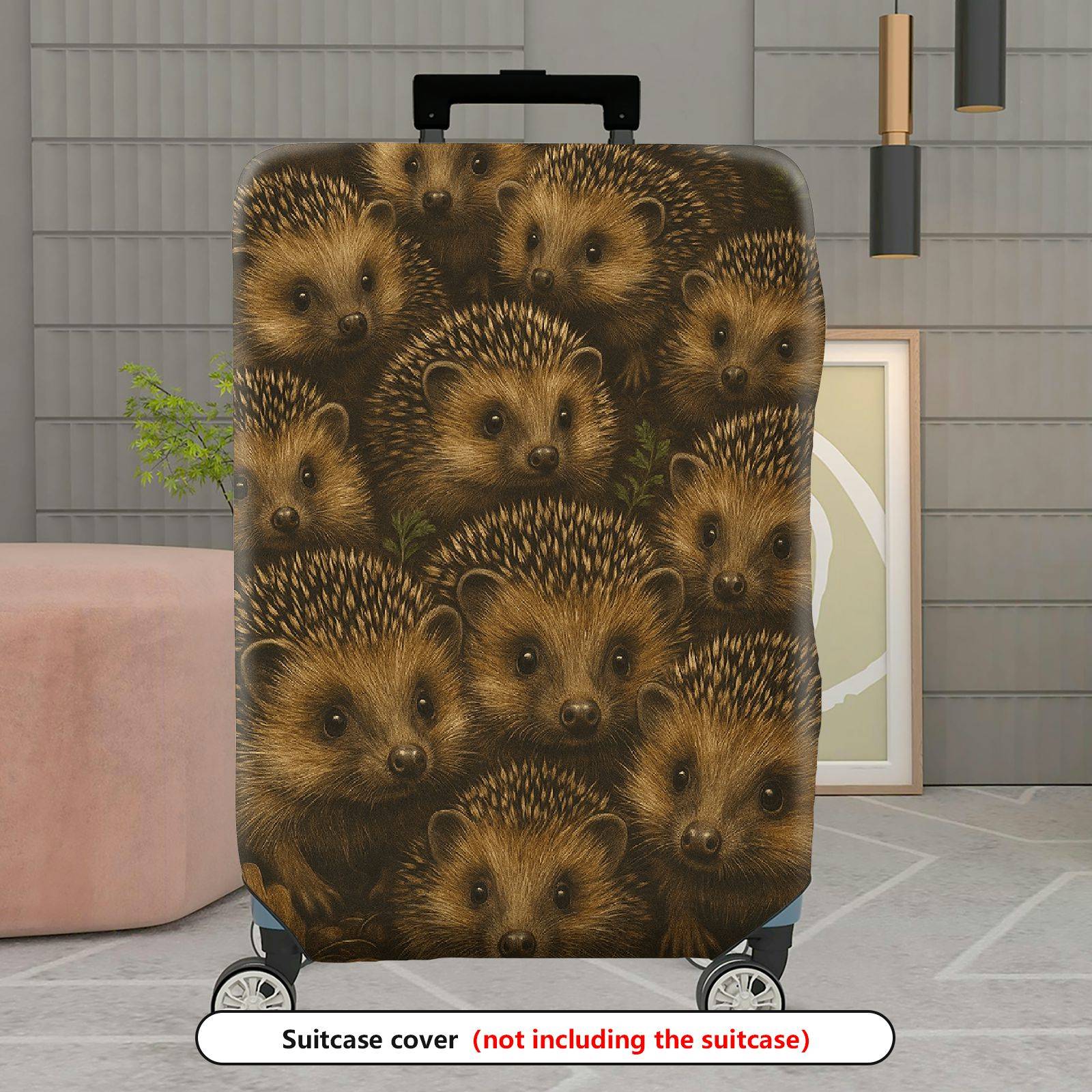 1-Piece Hedgehog Nature Animals Forest Wildlife Cute  Suitcase Luggage Cover, Stretch Protective Sleeve