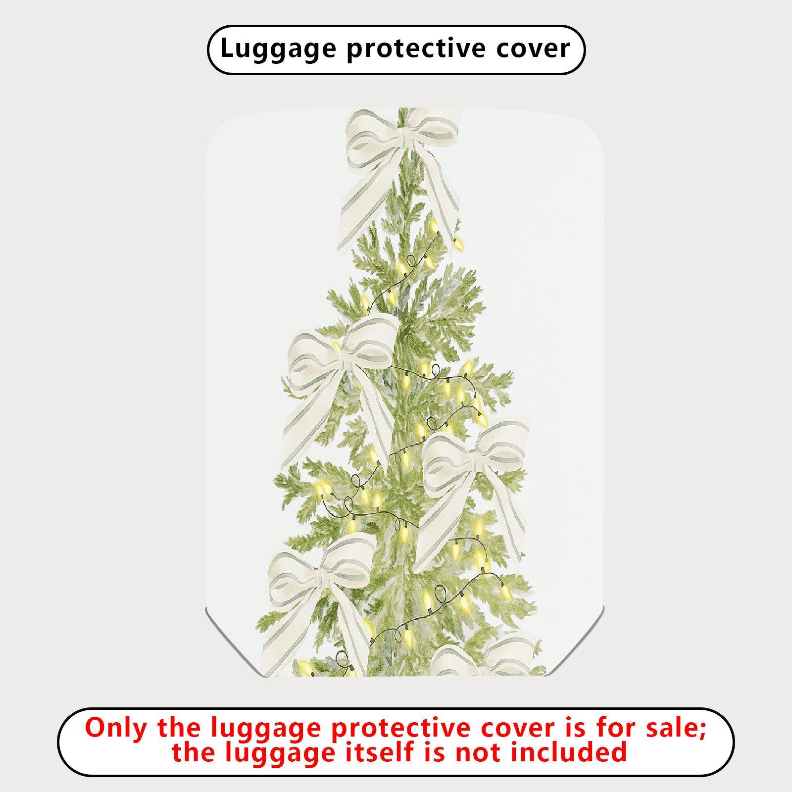 1-Piece Christmas Tree Bow  Holiday Decorative  Suitcase Luggage Cover, Stretch Protective Sleeve