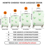 1-Piece Green Bird Check Pattern Plaid Travel Holiday  Suitcase Luggage Cover, Stretch Protective Sleeve