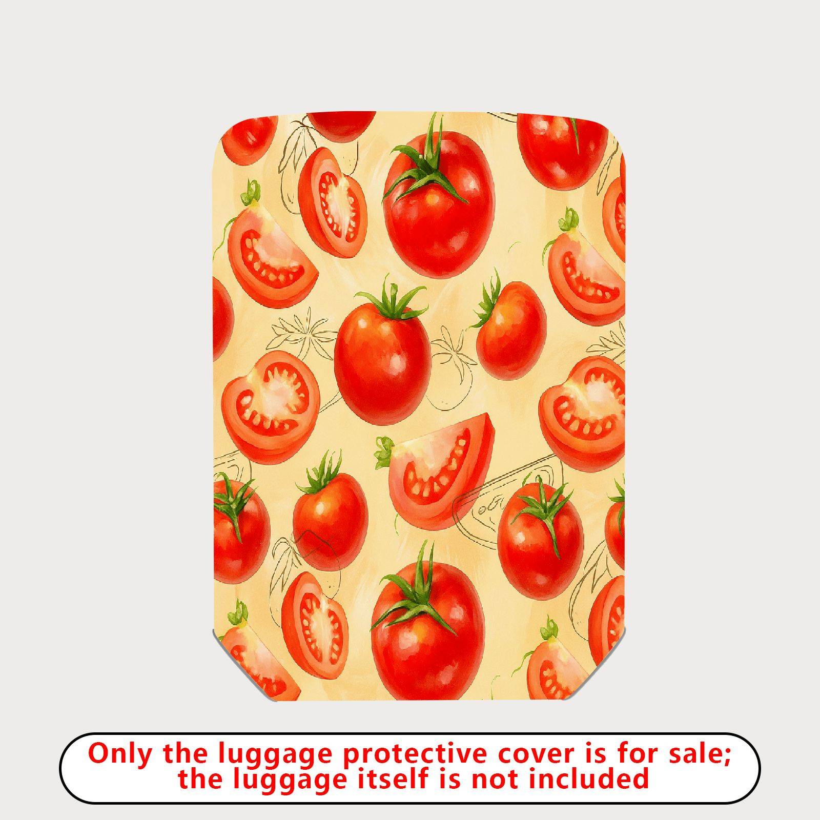 1-Piece Tomato Pattern Bright Red Juicy Fresh Artistic  Suitcase Luggage Cover, Stretch Protective Sleeve