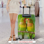 1-Piece Parrot Lovebirds Nature Green Cute Vibrant  Suitcase Luggage Cover, Stretch Protective Sleeve