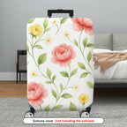 1-Piece Floral Spring Summer Vibrant Colorful Nature  Suitcase Luggage Cover, Stretch Protective Sleeve