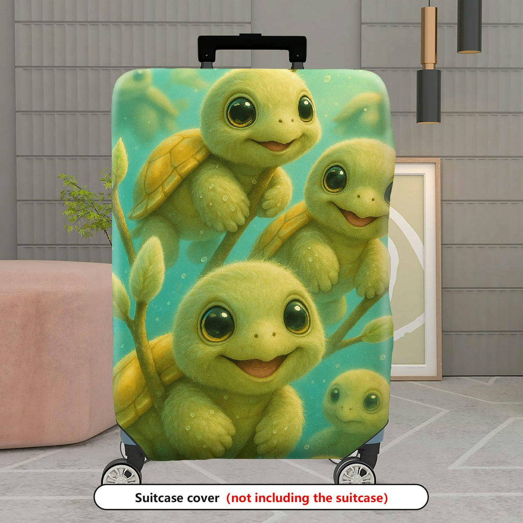 1-Piece Leaf Green Nature Floral Abstract  Suitcase Luggage Cover, Stretch Protective Sleeve