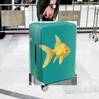 1-Piece Goldfish Aqua Blue Green Cute Animal Sea  Suitcase Luggage Cover, Stretch Protective Sleeve