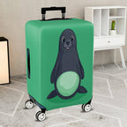1-Piece Seal Green Playful Cute Animal Fun  Suitcase Luggage Cover, Stretch Protective Sleeve