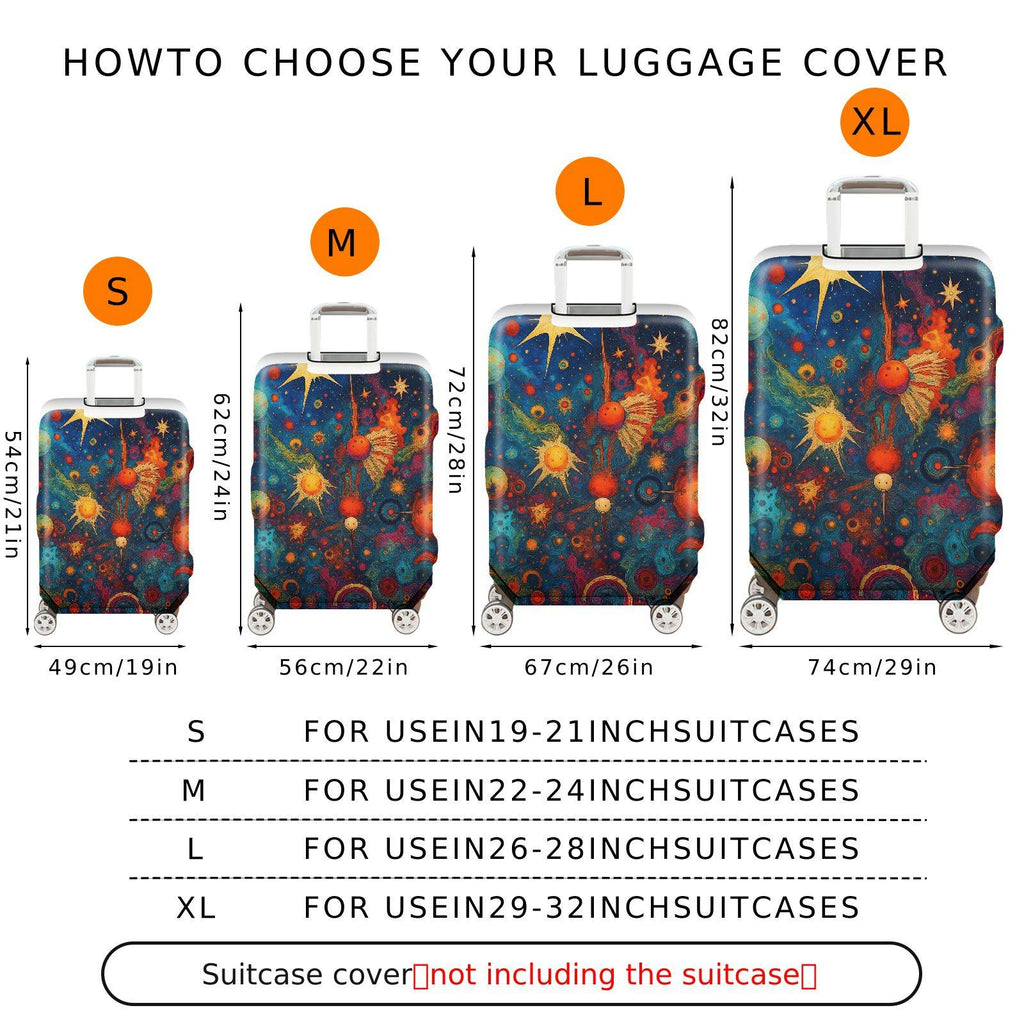 1-Piece Cosmic Starry Space Galaxy Nebula Universe  Suitcase Luggage Cover, Stretch Protective Sleeve