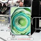 1-Piece Abstract Layered Pattern Green Blue Artistic  Suitcase Luggage Cover, Stretch Protective Sleeve