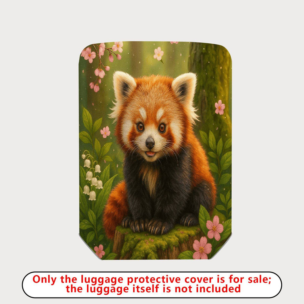 1-Piece Red Panda Floral Nature Forest Cute Animal  Suitcase Luggage Cover, Stretch Protective Sleeve