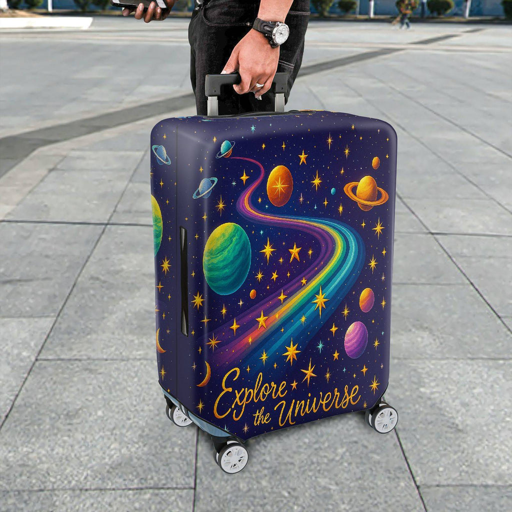 1-Piece Planet Star Galaxy Universe Cosmic Astronomy  Suitcase Luggage Cover, Stretch Protective Sleeve