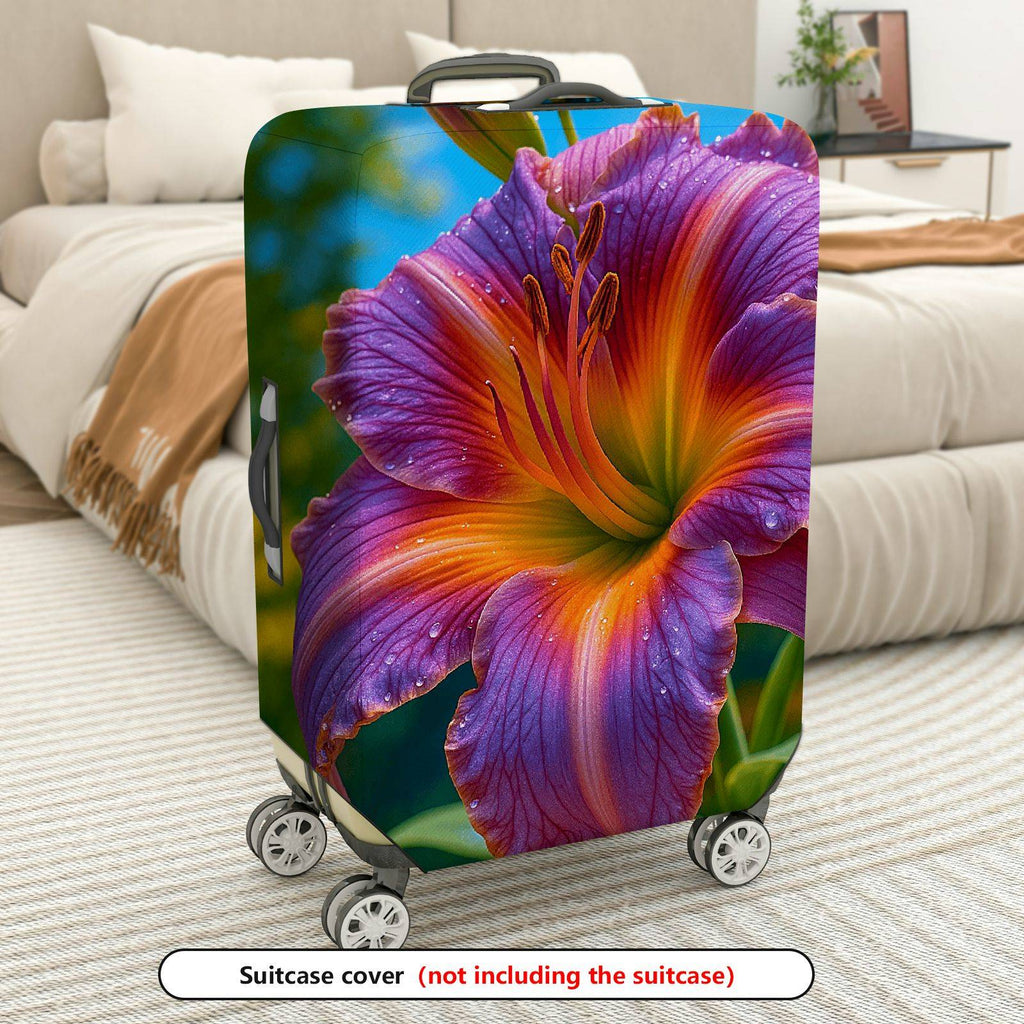 1-Piece Flower Pattern Colorful Artistic Vibrant Nature Beautiful  Suitcase Luggage Cover, Stretch Protective Sleeve