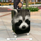 1-Piece Cute Animal Raccoon Face Wildlife Nature Fun  Suitcase Luggage Cover, Stretch Protective Sleeve