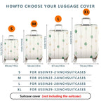 1-Piece Green Beige Abstract Geometric Minimalist Modern  Suitcase Luggage Cover, Stretch Protective Sleeve