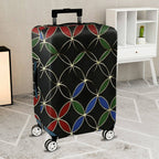 1-Piece Geometric Modern Chic Multicolor Artistic Black  Suitcase Luggage Cover, Stretch Protective Sleeve