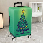 1-Piece Christmas Tree Festive Holiday Decoration Green Cheerful  Suitcase Luggage Cover, Stretch Protective Sleeve