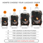 1-Piece Black Cat Glowing Eyes Red Scratches Abstract Artistic  Suitcase Luggage Cover, Stretch Protective Sleeve