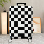 1-Piece Checkered Black White Geometric Modern Stylish  Suitcase Luggage Cover, Stretch Protective Sleeve