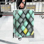 1-Piece Abstract Geometric Modern Artistic Colorful  Suitcase Luggage Cover, Stretch Protective Sleeve