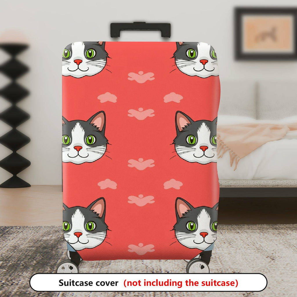 1-Piece Cat Animal  Cute Fun Playful Design  Suitcase Luggage Cover, Stretch Protective Sleeve